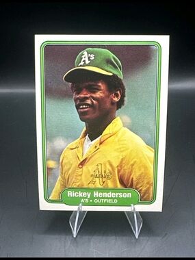 1982 Fleer Rickey Henderson Vintage Baseball Card #92 Oakland Athletics